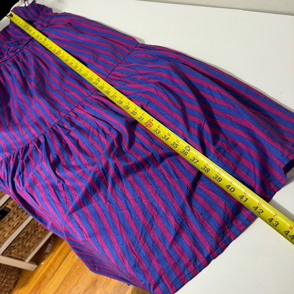 Banana Republic 100% cotton feminine smock back Purple and Blue maxi Dress - Picture 7 of 8